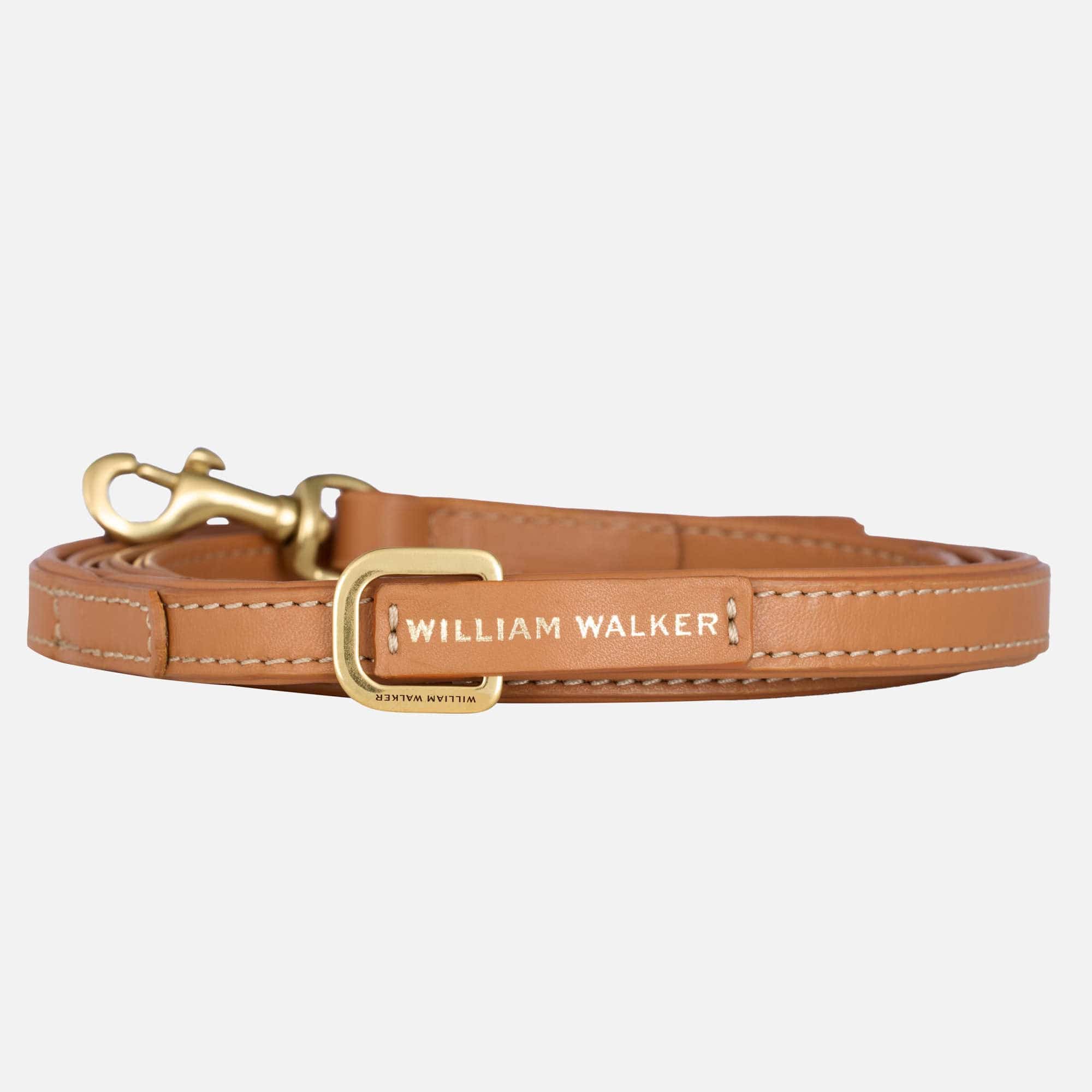 William Walker Hochwertige Glattleder Hundeleine Caramel