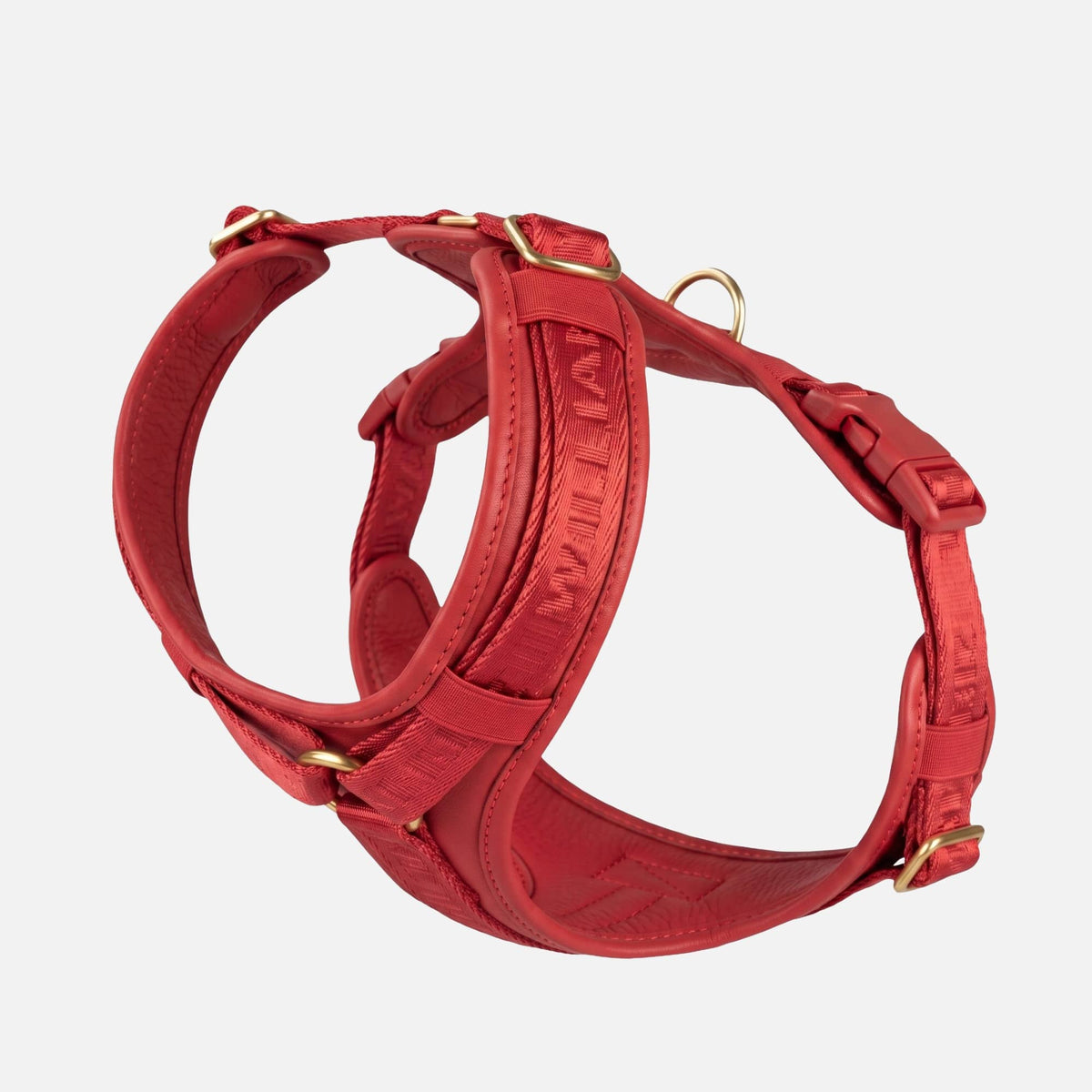 William Walker Hochwertiges Leder Y-Hundegeschirr Plain Chili (rot) / XS