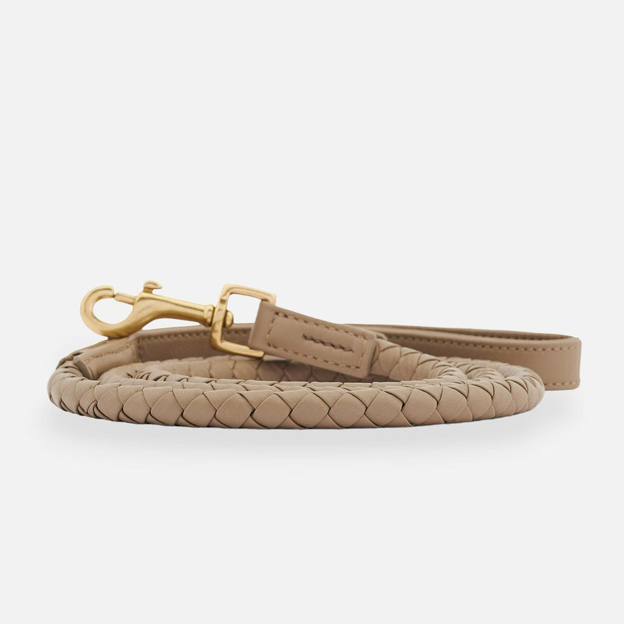 William Walker Hochwertige Leder Hundeleine Twisted Sand (Beige)